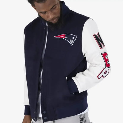 New England Patriots Classic Wool and Leather Varsity Jacket