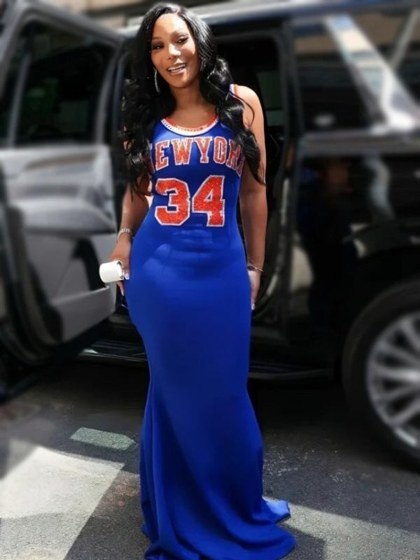 New York Knicks Angela Oakley Blue Dress