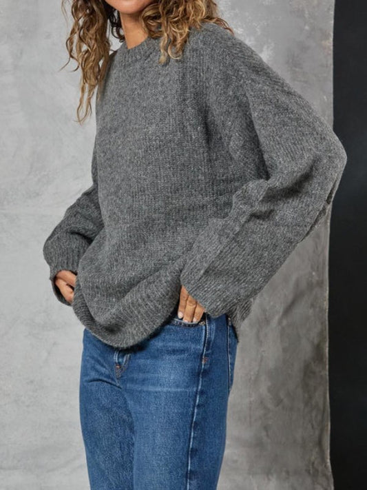 Nicole Kidman Grey Boyfriend Crew Sweater