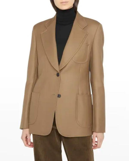 The Beast In Me S01 Brittany Snow Brown Single Breasted Jacket