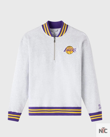OVO X NBA Los Angeles Lakers Quarter-zip Mockneck Sweatshirt Clanton Jacket
