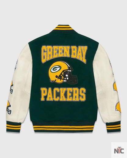 OVO X NFL Green Bay Packers Varsity Jacket Clanton Jacket