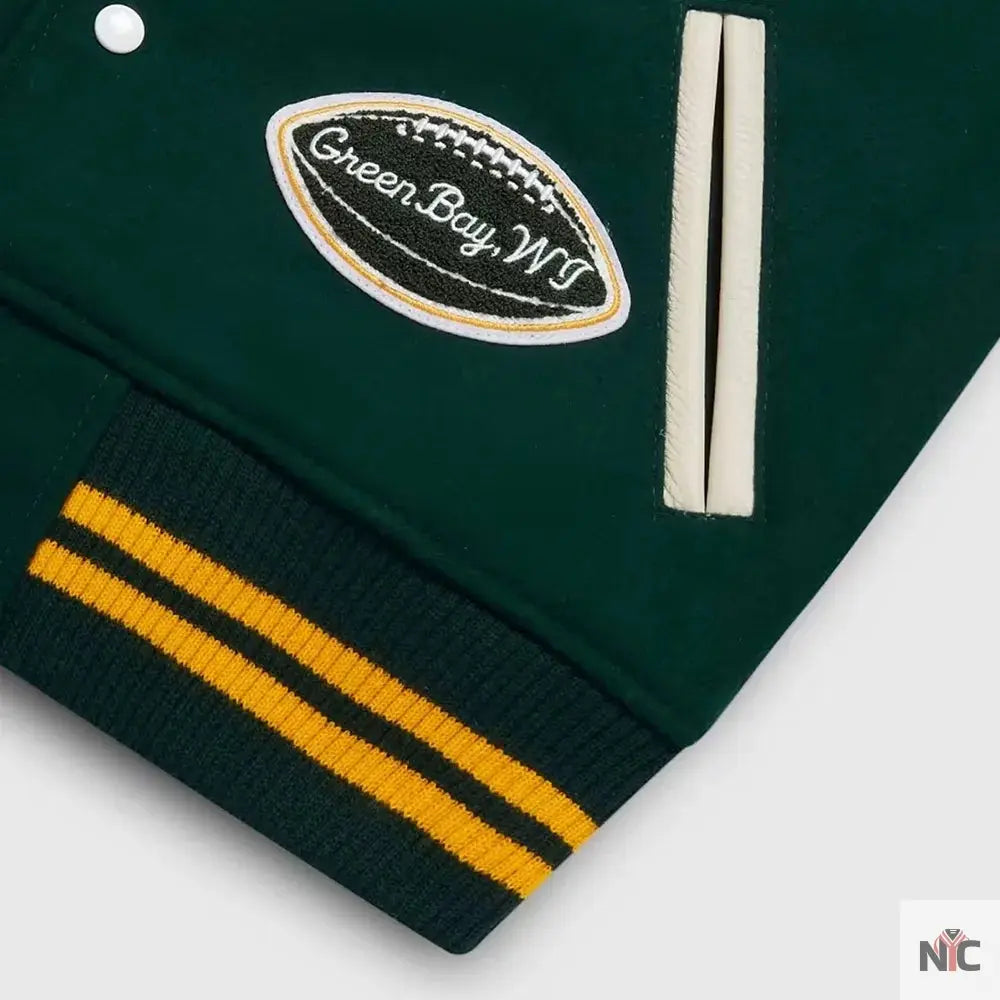 OVO X NFL Green Bay Packers Varsity Jacket Clanton Jacket
