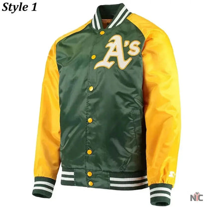 Oakland Athletics Lead Off Varsity Satin Jacket Clanton Jacket