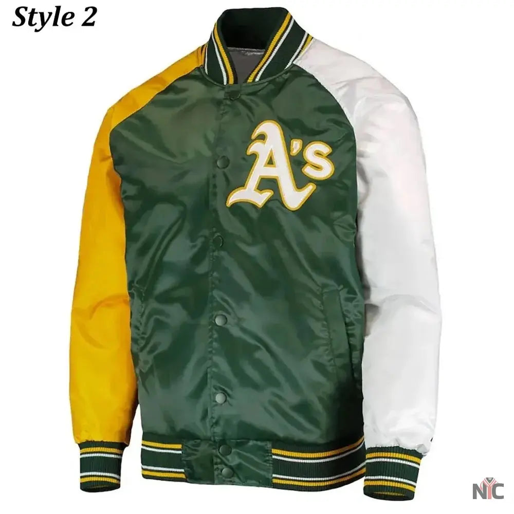 Oakland Athletics Lead Off Varsity Satin Jacket Clanton Jacket