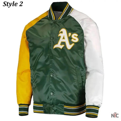 Oakland Athletics Lead Off Varsity Satin Jacket Clanton Jacket