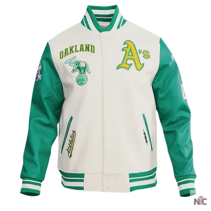 Oakland Athletics Retro Classic Rib Wool Varsity Jacket Clanton Jacket