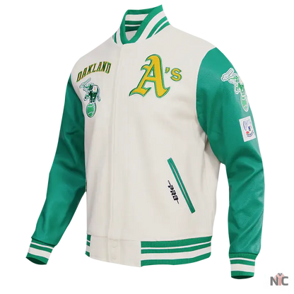 Oakland Athletics Retro Classic Rib Wool Varsity Jacket Clanton Jacket