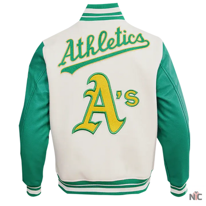 Oakland Athletics Retro Classic Rib Wool Varsity Jacket Clanton Jacket