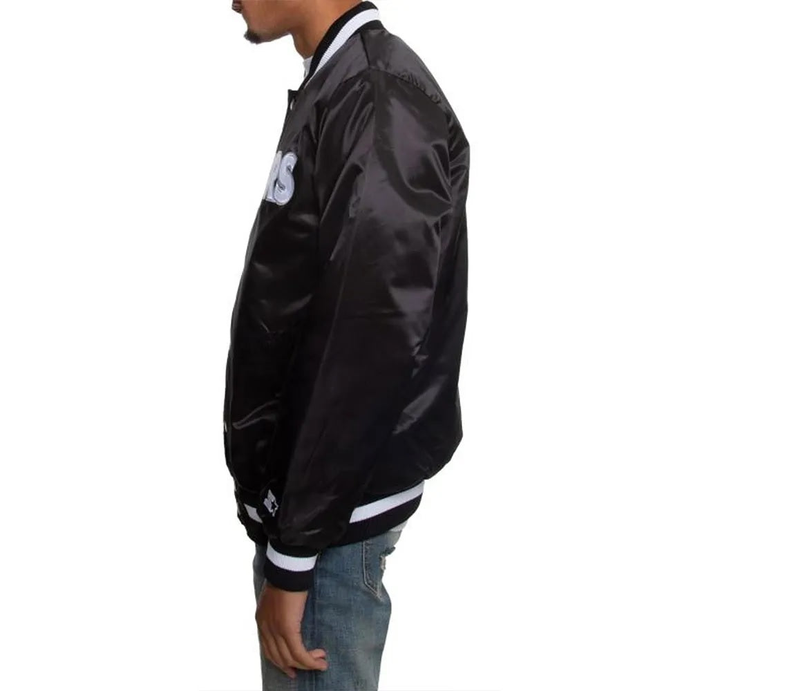 Oakland Raiders Satin Black and White Jacket