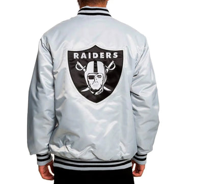 Oakland Raiders Satin Black and White Jacket