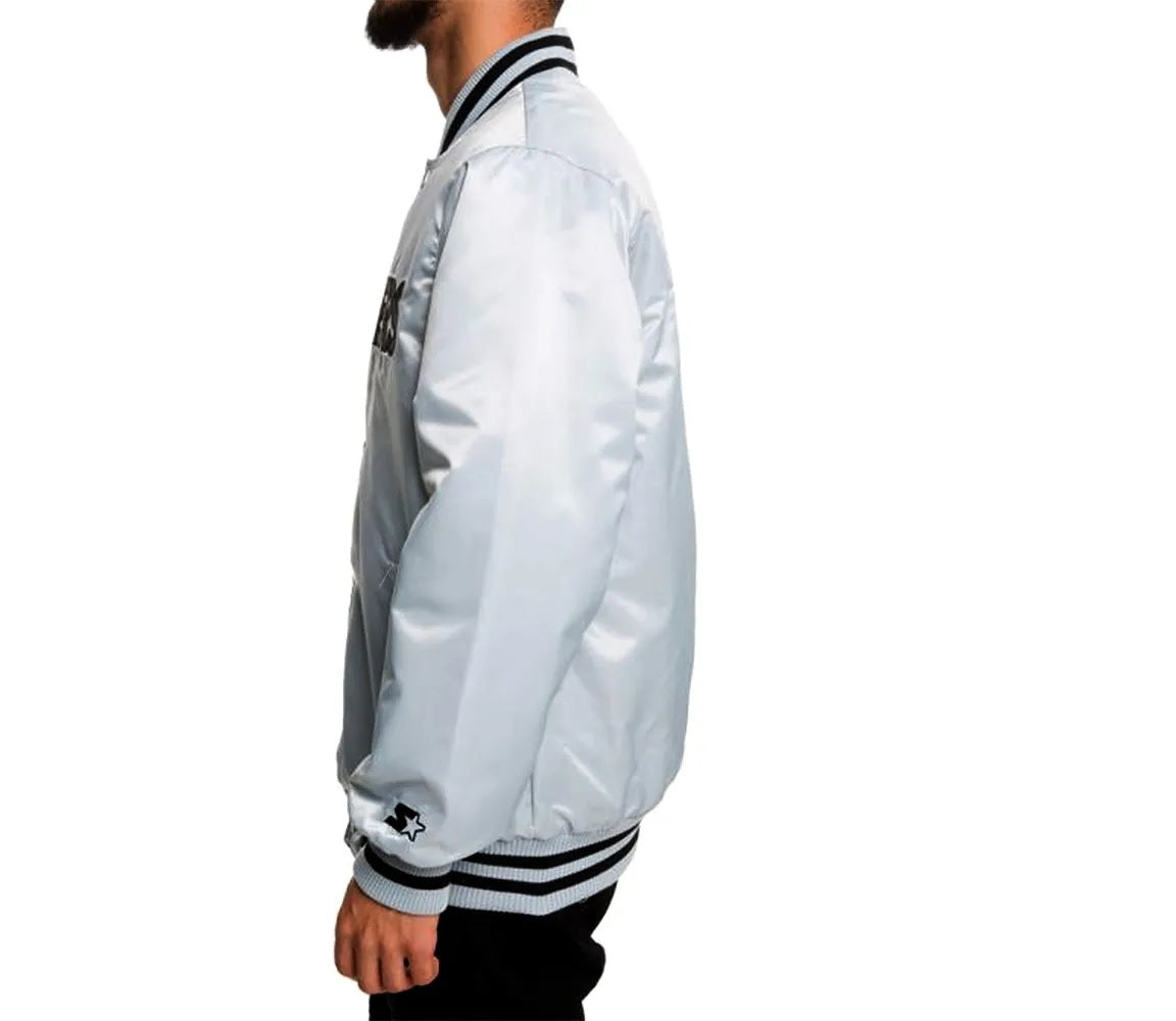 Oakland Raiders Satin Black and White Jacket