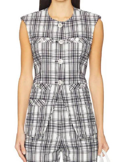 Only Murders in the Building S05 Selena Gomez Plaid Vest USA Jackets