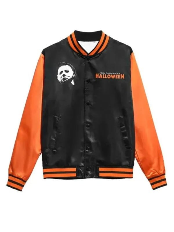 Michael Myers Halloween Black/Orange Varsity Jacket