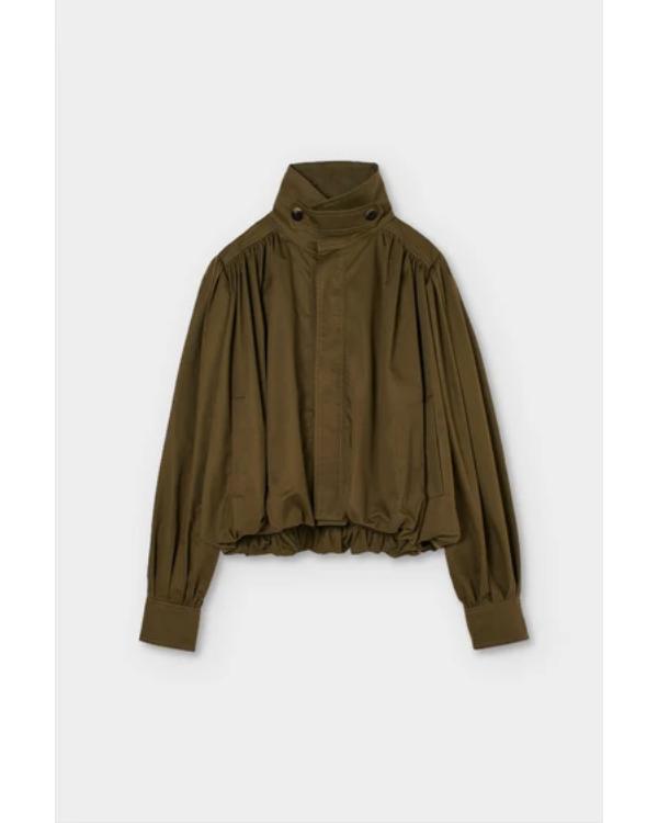 Liliana Campos Passadeira Vermelha 2026 Green Balloon Sleeve Bomber Jacket - front view