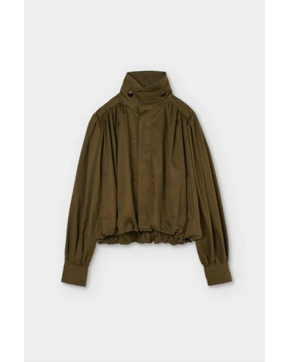 Liliana Campos Passadeira Vermelha 2026 Green Balloon Sleeve Bomber Jacket - front view