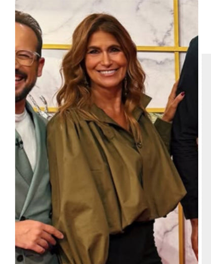 Liliana Campos Passadeira Vermelha 2026 Green Balloon Sleeve Bomber Jacket