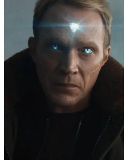 Paul Bettany VisionQuest Vision Brown Fur Collar Jacket - side view