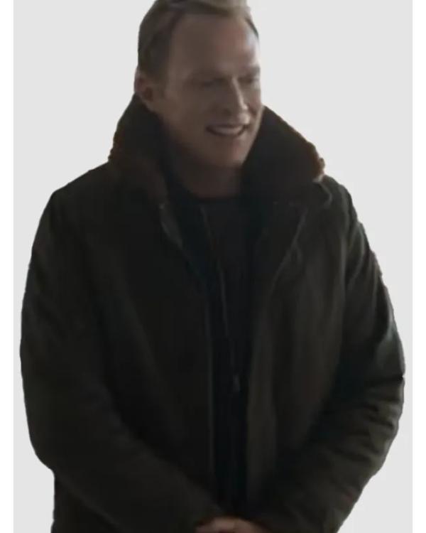 Paul Bettany VisionQuest Vision Brown Fur Collar Jacket - back view