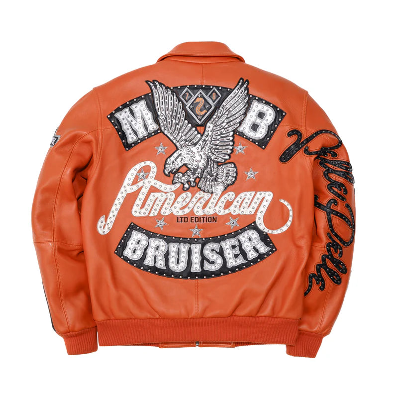 Pelle Pelle American Bruiser Orange Jacket - back view