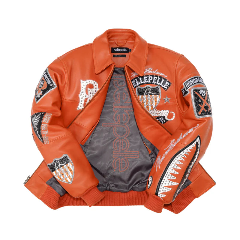 Pelle Pelle American Bruiser Orange Jacket - side view