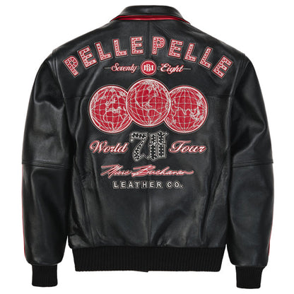 Pelle Pelle Red World Tour Black Jacket - back view