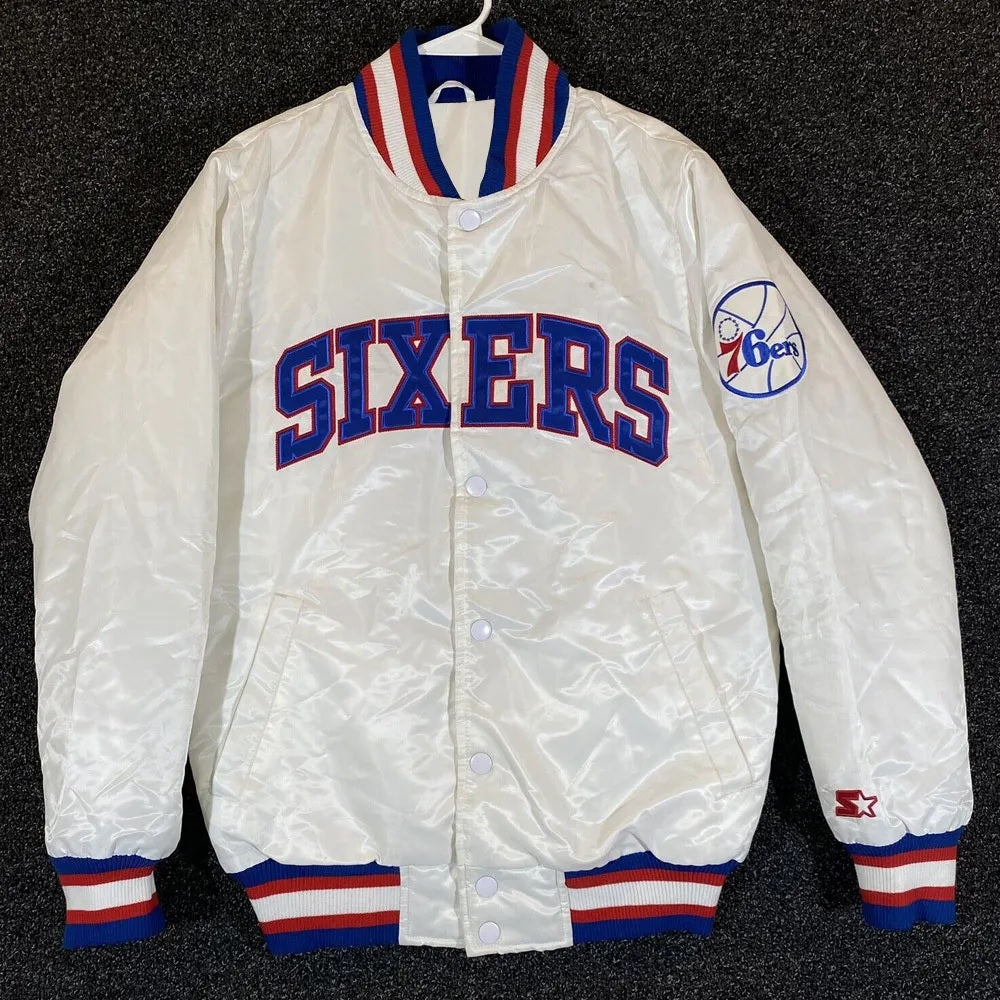 Philadelphia 76ers NBA Tough Season Satin Jacket - back view