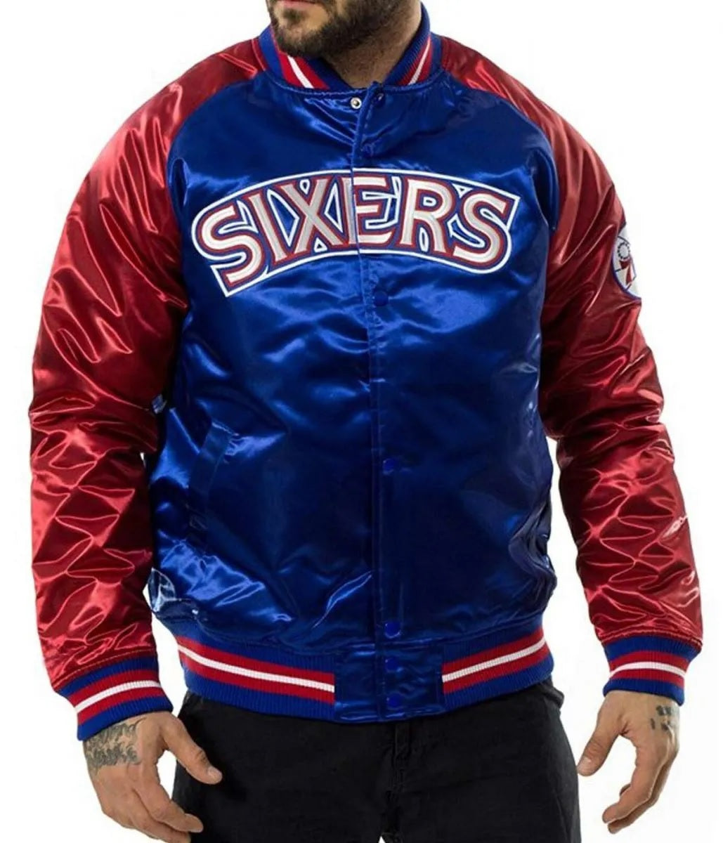 Philadelphia 76ers NBA Tough Season Satin Jacket - detail view
