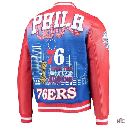 Philadelphia 76ers Red Finals Champions Varsity Full-zip Jacket Clanton Jacket