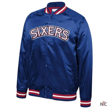 Philadelphia 76ers Sixers Satin Full-Snap Jacket Clanton Jacket