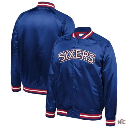 Philadelphia 76ers Sixers Satin Full-Snap Jacket Clanton Jacket