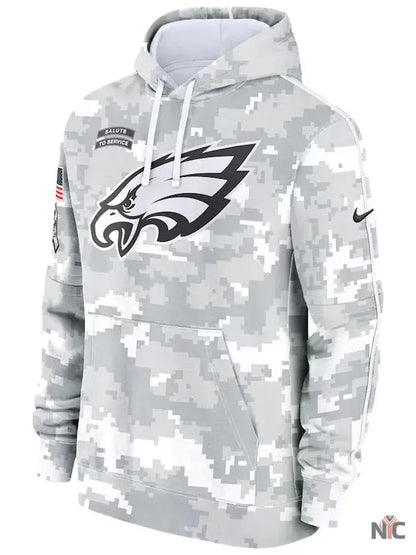 Philadelphia Eagles Salute To Service Camo 2024 Hoodie Clanton Jacket