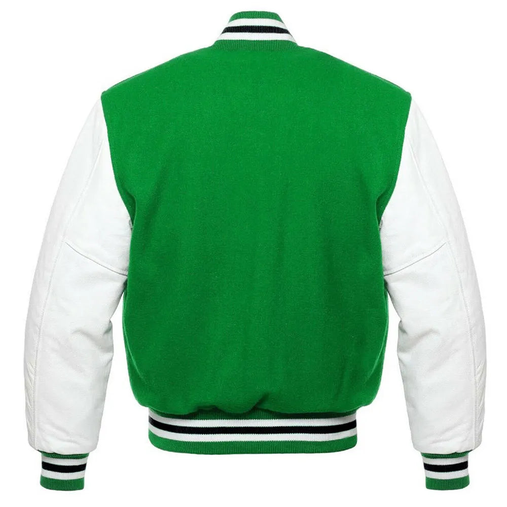 Philadelphia Eagles Vintage Green and White Varsity Jacket - back view