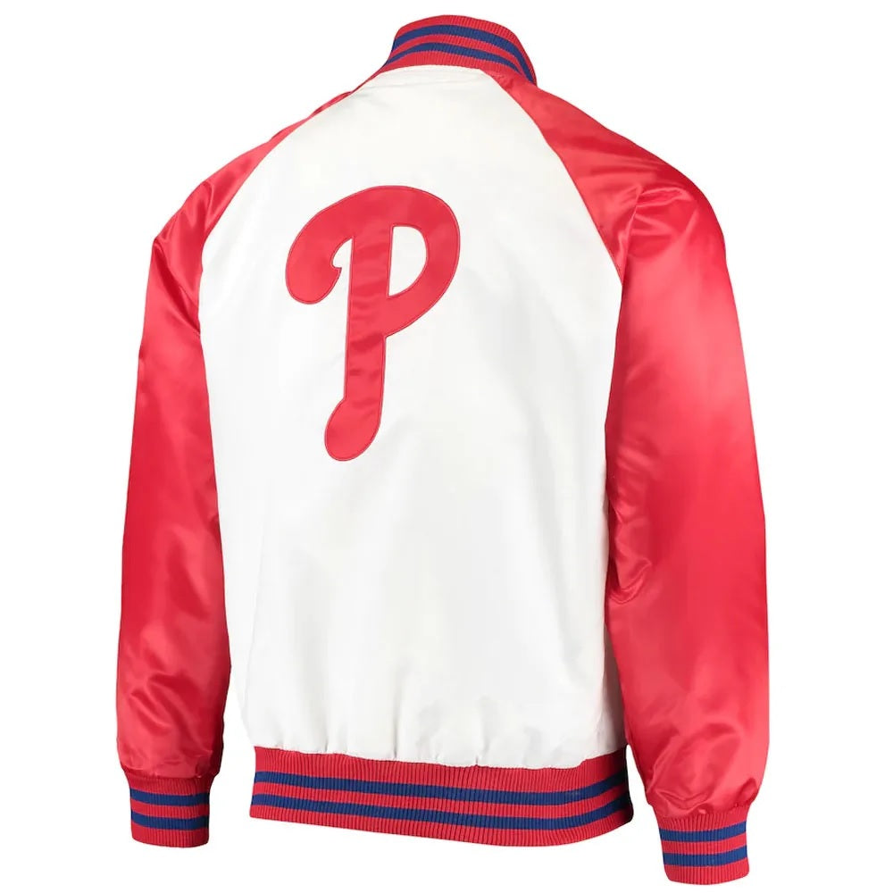 Philadelphia Phillies Clean-Up Hitter Satin Jacket - back view