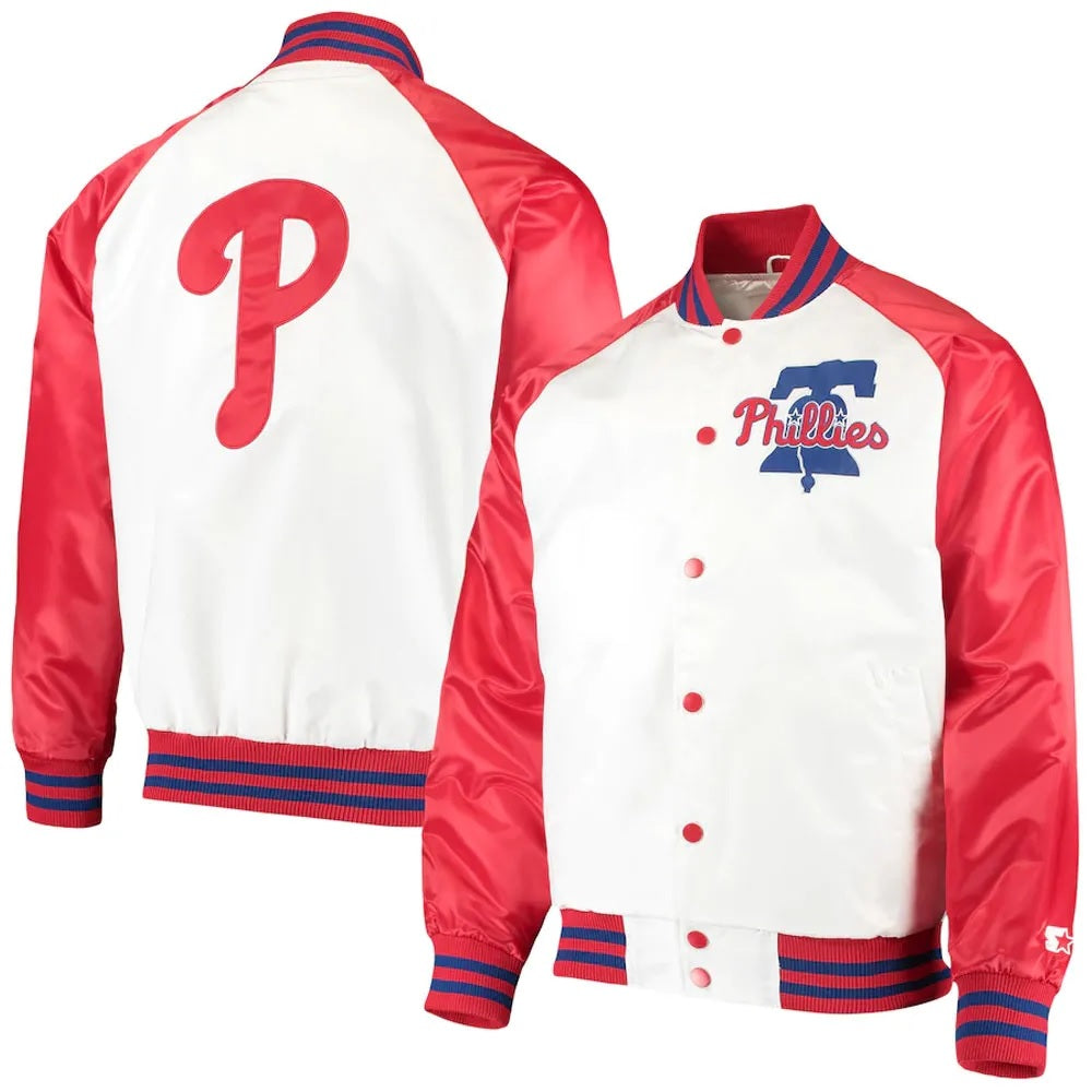 Philadelphia Phillies Clean-Up Hitter Satin Jacket - detail view