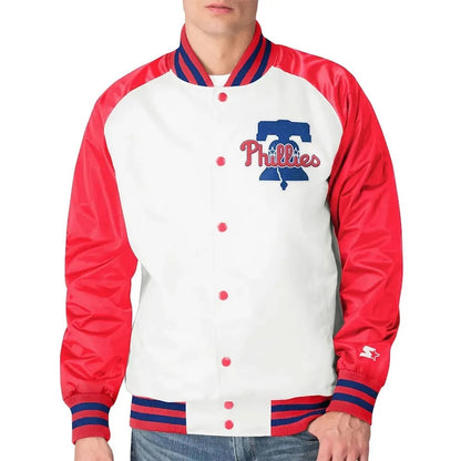 Philadelphia Phillies Clean-Up Hitter Satin Jacket - side view
