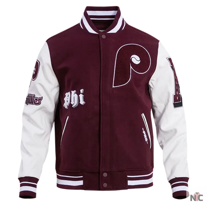 Philadelphia Phillies Old English Varsity Jacket Clanton Jacket