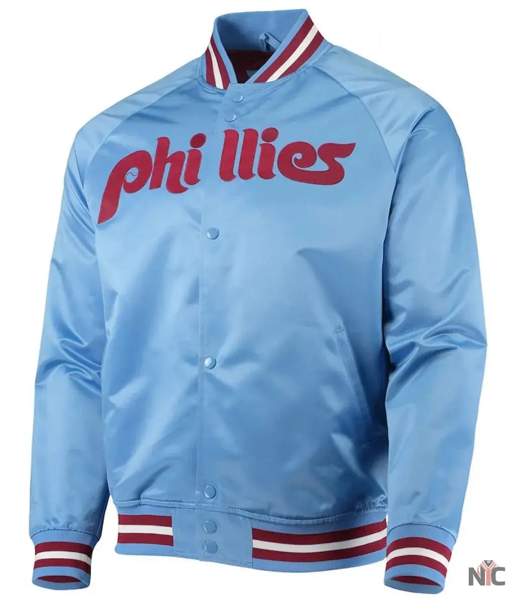 Philadelphia Phillies Satin Raglan Full-Snap Jacket Clanton Jacket