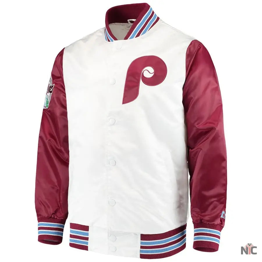 Philadelphia Phillies The Legend White Satin Jacket Clanton Jacket