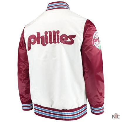 Philadelphia Phillies The Legend White Satin Jacket Clanton Jacket