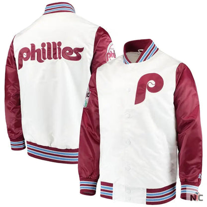 Philadelphia Phillies The Legend White Satin Jacket Clanton Jacket