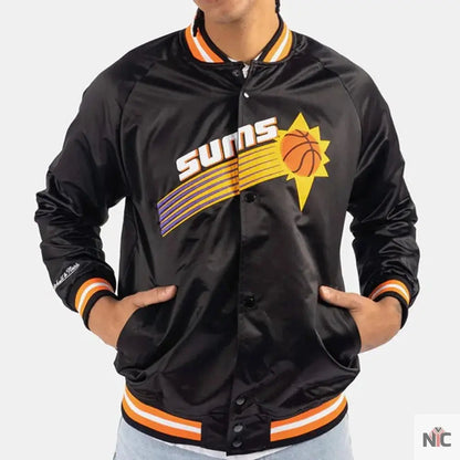 Phoenix Suns Hardwood Classics Throwback Satin Jacket Clanton Jacket