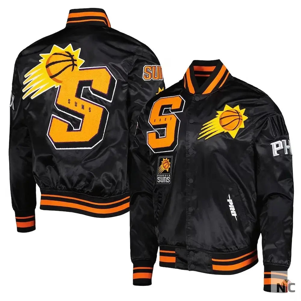 Phoenix Suns Mash Up Black Satin Jacket Clanton Jacket