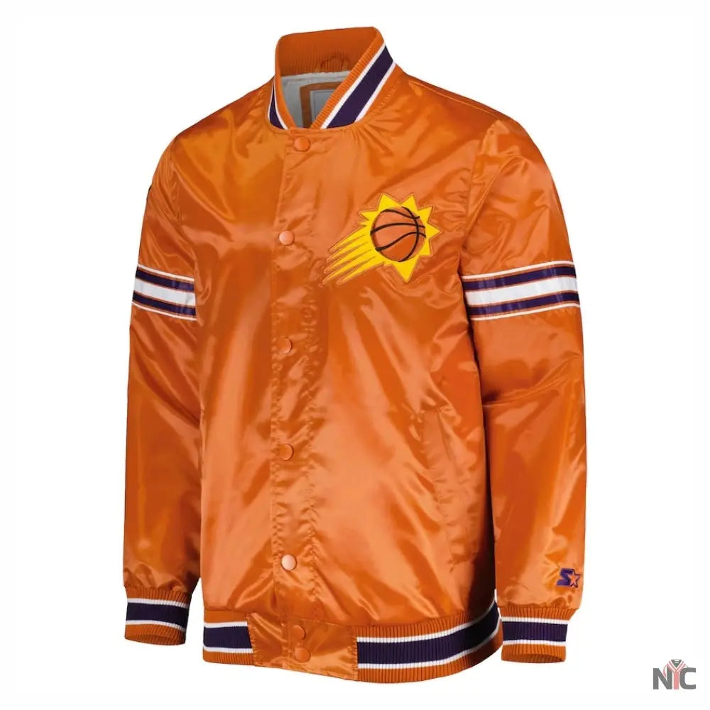 Phoenix Suns Pick & Roll Full-Snap Satin Varsity Jacket Clanton Jacket