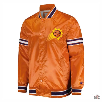 Phoenix Suns Pick & Roll Full-Snap Satin Varsity Jacket Clanton Jacket