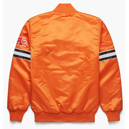 Pick and Roll Denver Broncos Orange Satin Jacket - back view