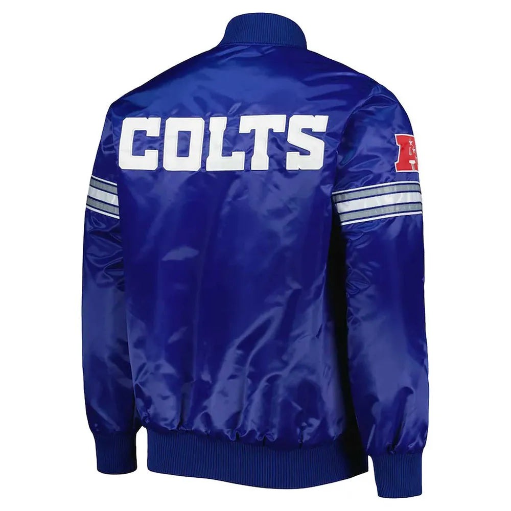 Pick and Roll Indianapolis Colts Blue Satin Jacket - back view
