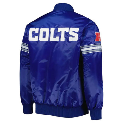 Pick and Roll Indianapolis Colts Blue Satin Jacket - back view