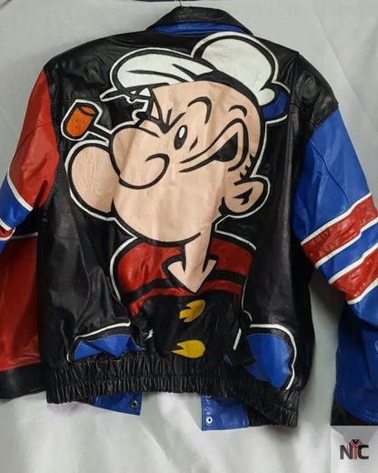 Popeye The Sailor Man Leather Jacket Clanton Jacket