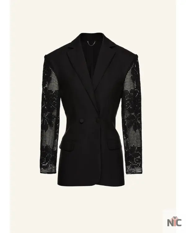 Press Junket 2025 Raechelle Banno Black Hourglass Blazer Clanton Jacket